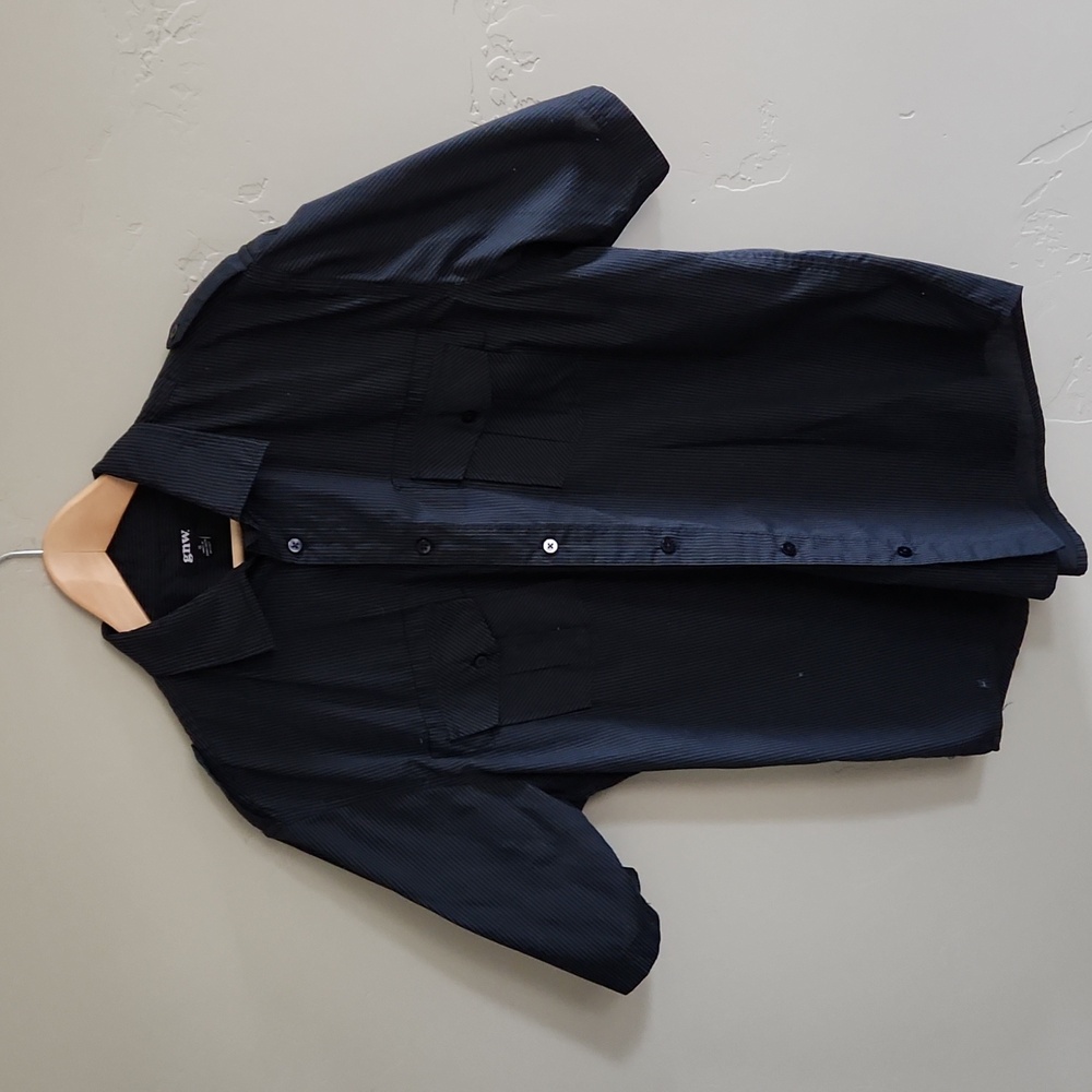 GNW Mens Shirt Short Sleeve Black XL Two Pocket USA